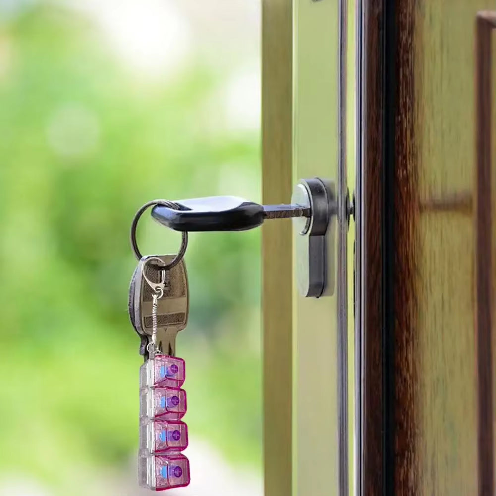 4 Keys Mechanical Keyboard Axis Tester Keychain Stress Relief Clicker Fidget Keyboard with LED Decompression Tools Pendant Gifts